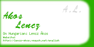 akos lencz business card